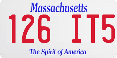 MA license plate 126IT5