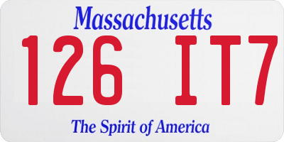 MA license plate 126IT7