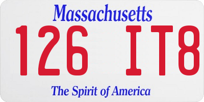MA license plate 126IT8