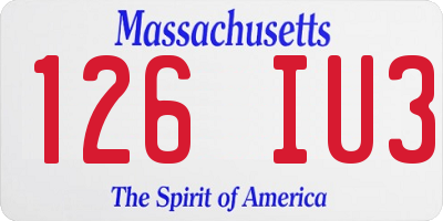 MA license plate 126IU3