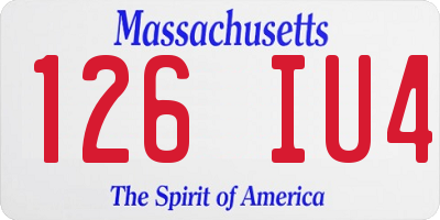 MA license plate 126IU4