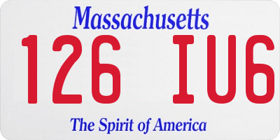 MA license plate 126IU6
