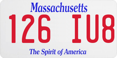MA license plate 126IU8