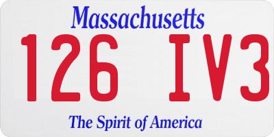 MA license plate 126IV3