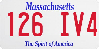 MA license plate 126IV4