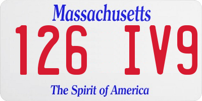 MA license plate 126IV9