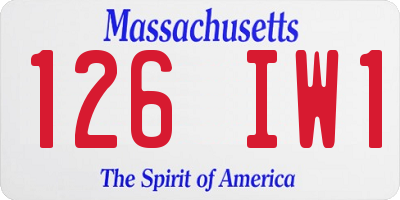MA license plate 126IW1