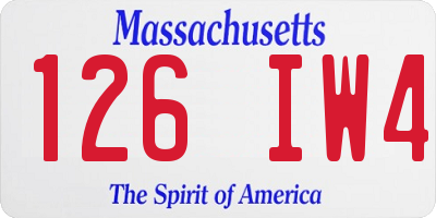 MA license plate 126IW4