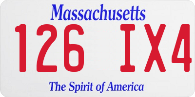 MA license plate 126IX4