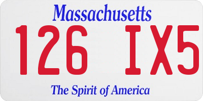 MA license plate 126IX5