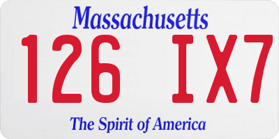 MA license plate 126IX7