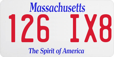 MA license plate 126IX8