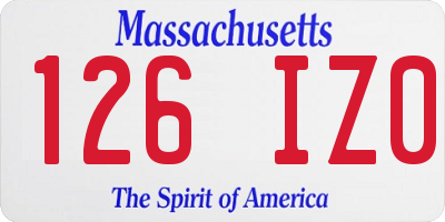 MA license plate 126IZ0