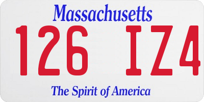 MA license plate 126IZ4