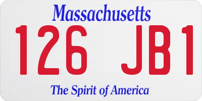 MA license plate 126JB1