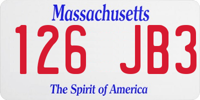 MA license plate 126JB3