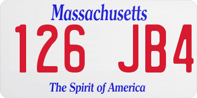 MA license plate 126JB4
