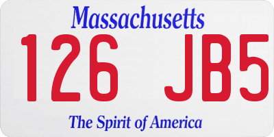 MA license plate 126JB5