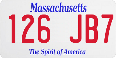 MA license plate 126JB7
