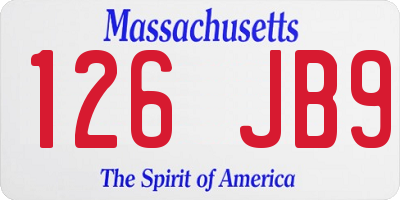 MA license plate 126JB9