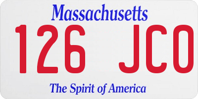 MA license plate 126JC0