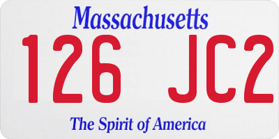 MA license plate 126JC2
