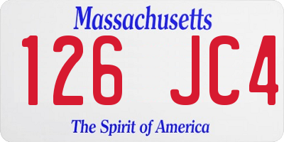 MA license plate 126JC4