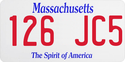 MA license plate 126JC5