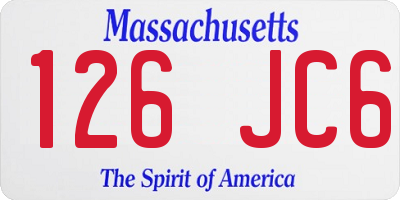 MA license plate 126JC6