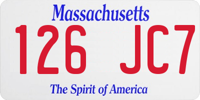 MA license plate 126JC7