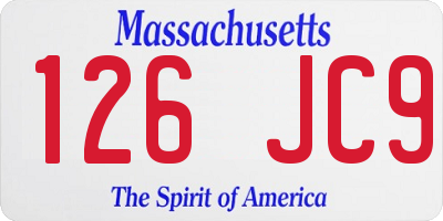 MA license plate 126JC9
