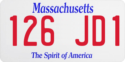 MA license plate 126JD1