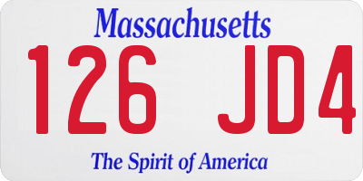 MA license plate 126JD4