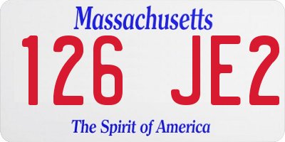 MA license plate 126JE2