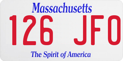 MA license plate 126JF0