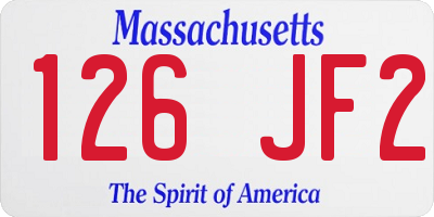 MA license plate 126JF2