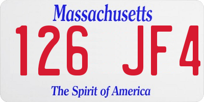 MA license plate 126JF4