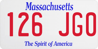MA license plate 126JG0