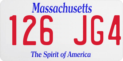 MA license plate 126JG4
