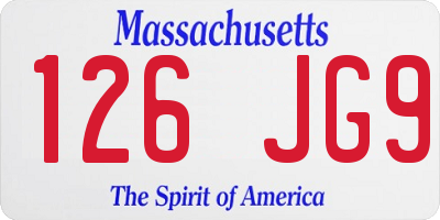 MA license plate 126JG9