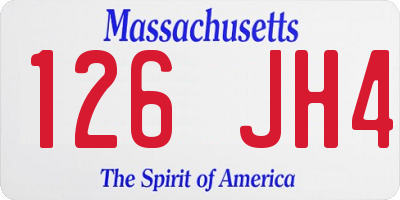 MA license plate 126JH4