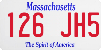 MA license plate 126JH5