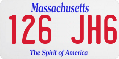 MA license plate 126JH6
