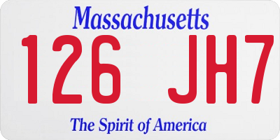 MA license plate 126JH7