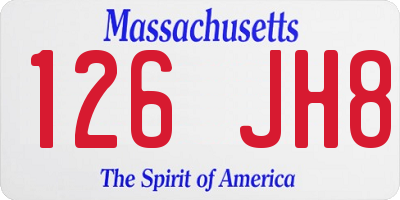 MA license plate 126JH8