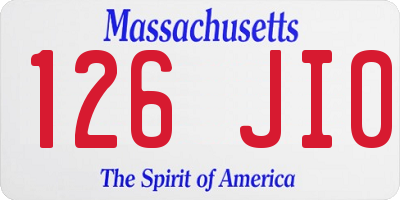 MA license plate 126JI0