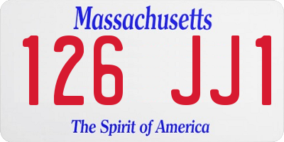 MA license plate 126JJ1