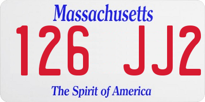MA license plate 126JJ2