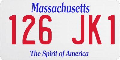 MA license plate 126JK1