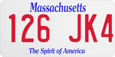MA license plate 126JK4